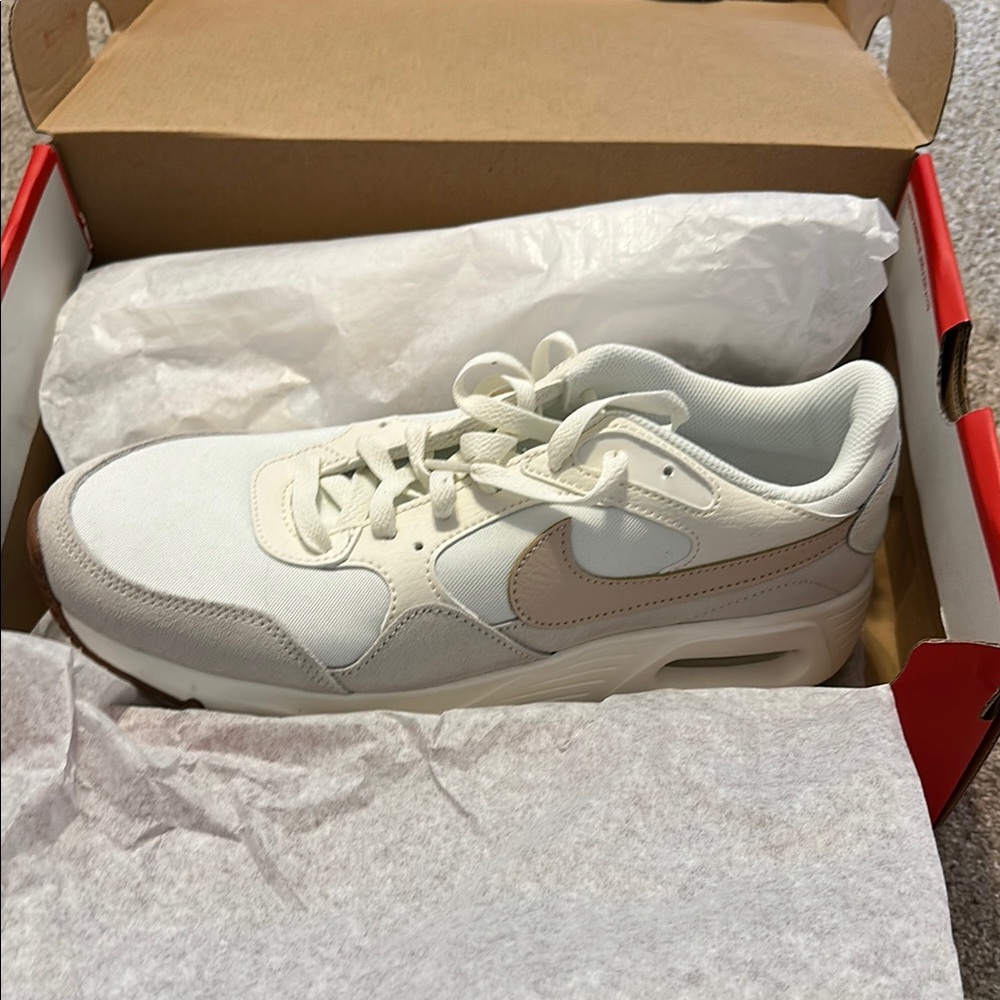 Nike White and Tan Sneakers